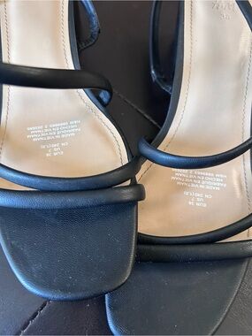 Sexy H&M Black Strappy Square-Toe Heeled Sandals size 7 USA